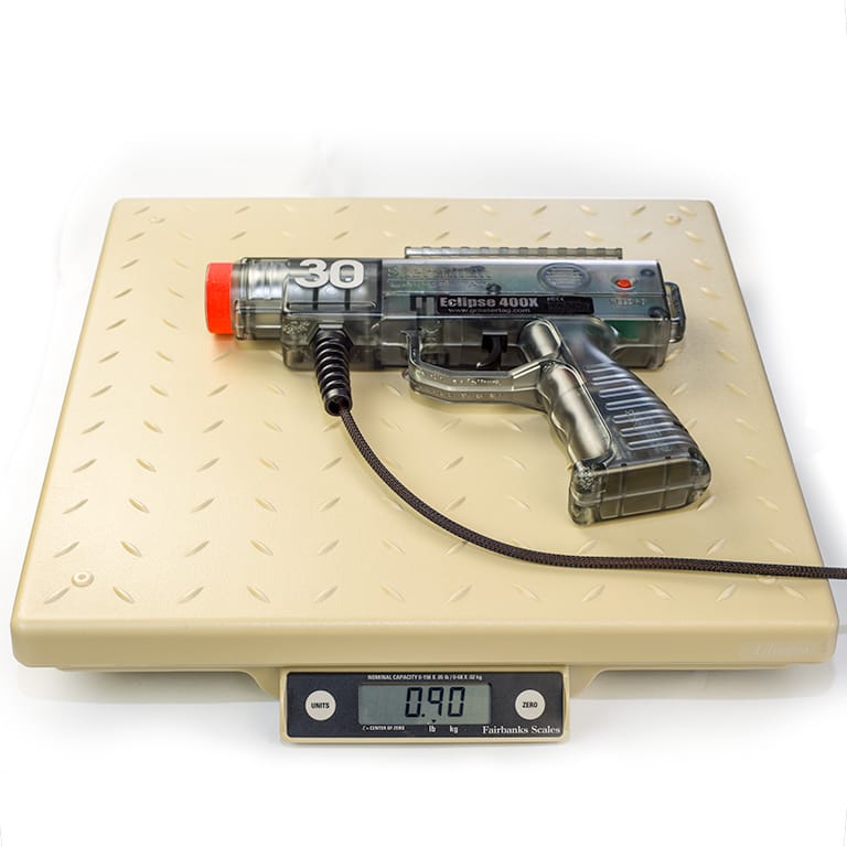 Eclipse laser tag gun on scale